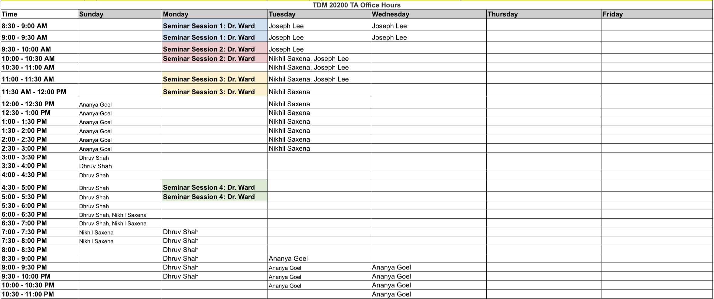 TDM 202 Office Hours